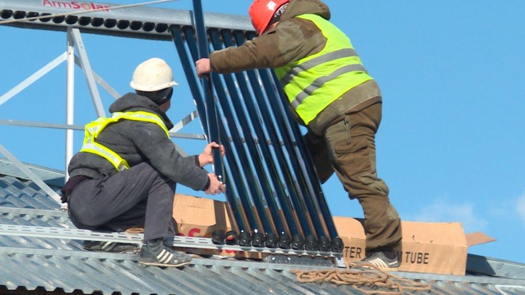 Vivacell-MTS. New local heating system under construction in Agarakadzor