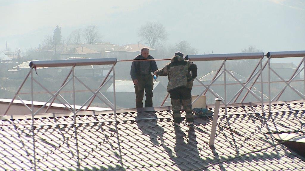 Vivacell-MTS. Solar water heater in the kindergarten of border village of Voskevan