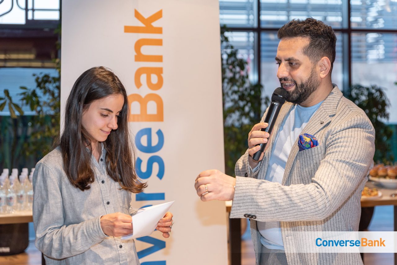 Winners of a special promotion by Converse Bank and Mastercard receive a holiday gift card