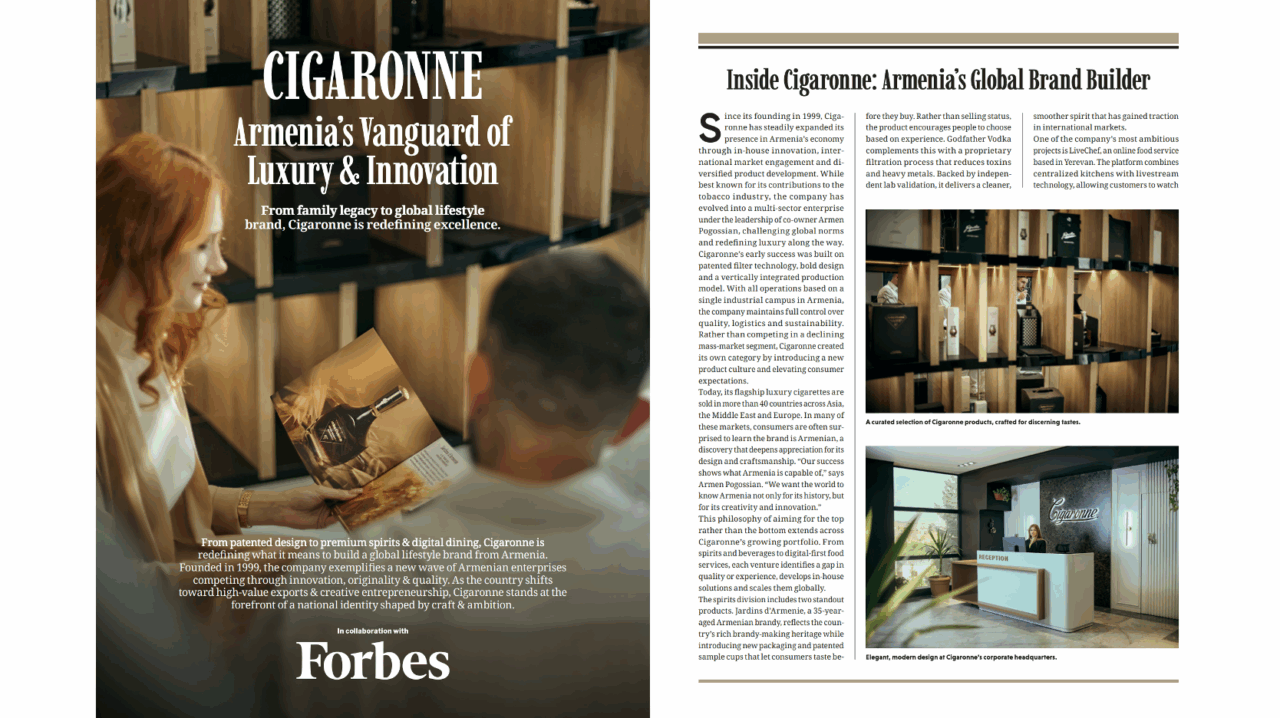 Armenia’s Creative Business Environment Highlighted in Forbes Germany