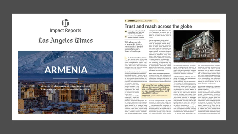 Trust and reach across the globe: Artak Hanesyan’s Interview in the Los Angeles Times