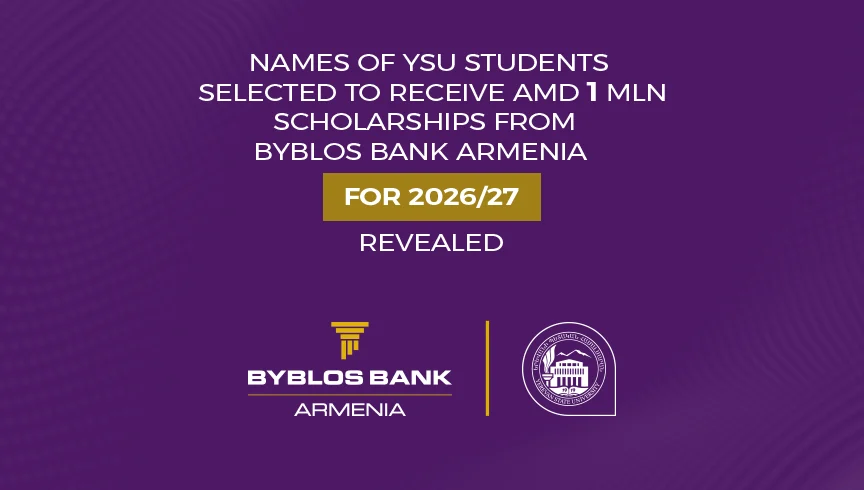5 more YSU students receive AMD 1 million scholarship each from Byblos Bank Armenia